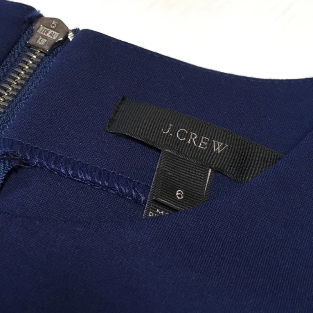 J. CREW Classic Navy Long Sleeve Ponte Knit Dress
